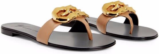 Giuseppe Zanotti Lyra Zali verfraaide sandalen Beige