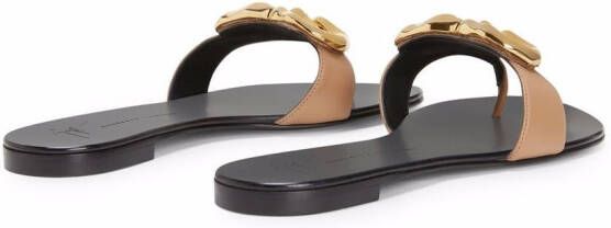 Giuseppe Zanotti Lyra Zali verfraaide sandalen Beige