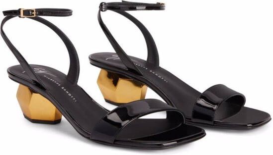 Giuseppe Zanotti Magentha sandalen met bewerkte hak Zwart