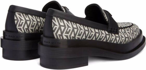 Giuseppe Zanotti Malick loafers met monogram Zwart