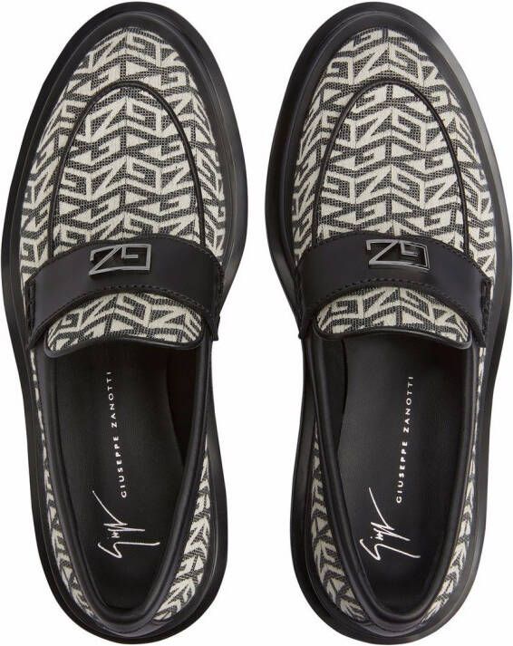 Giuseppe Zanotti Malick loafers met monogram Zwart