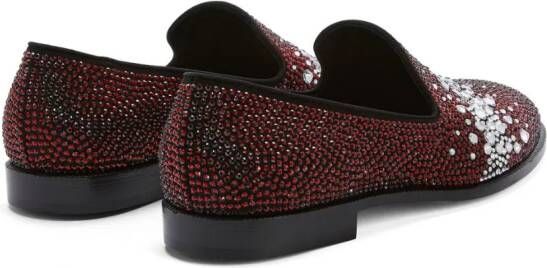 Giuseppe Zanotti Marthinique loafers verfraaid met kristallen Rood