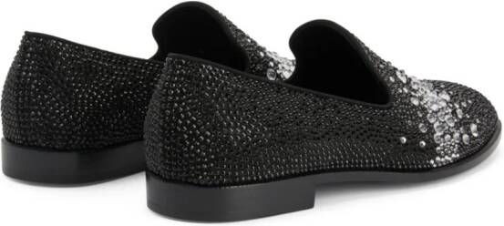 Giuseppe Zanotti Marthinique loafers verfraaid met stras Zwart