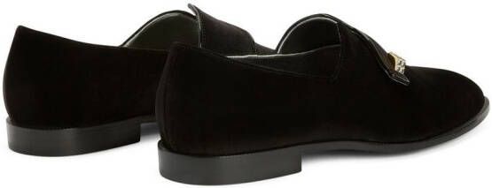 Giuseppe Zanotti Marty fluwelen loafers Zwart