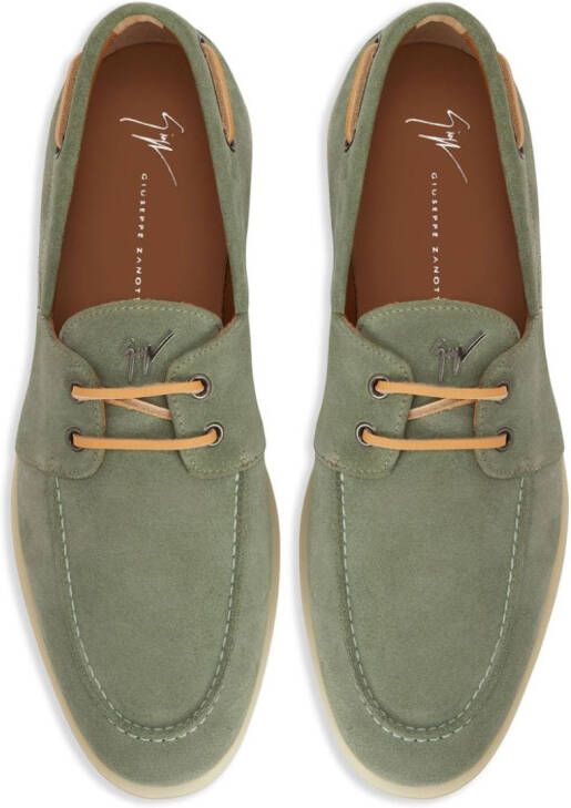 Giuseppe Zanotti Maui String suède loafers Groen