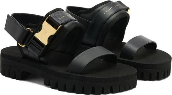 Giuseppe Zanotti Mederic 50 mm leren sandalen Zwart