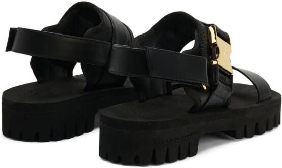 Giuseppe Zanotti Mederic 50 mm leren sandalen Zwart