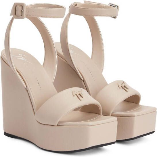 Giuseppe Zanotti Meissa sandalen met plateauzool Beige