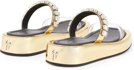 Giuseppe Zanotti Melburne sandalen met kristal Goud