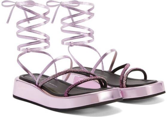 Giuseppe Zanotti Metallic sandalen Roze