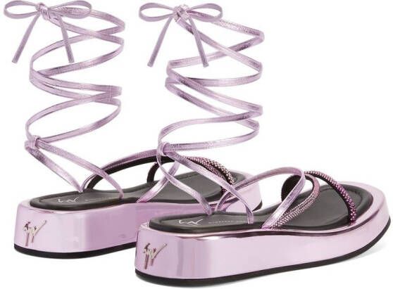 Giuseppe Zanotti Metallic sandalen Roze