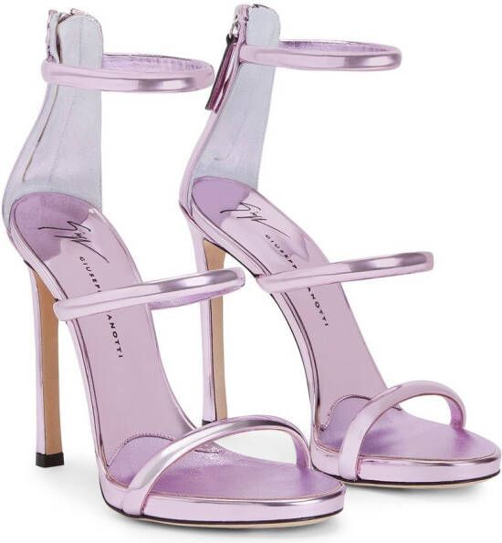 Giuseppe Zanotti Metallic stiletto sandalen Roze