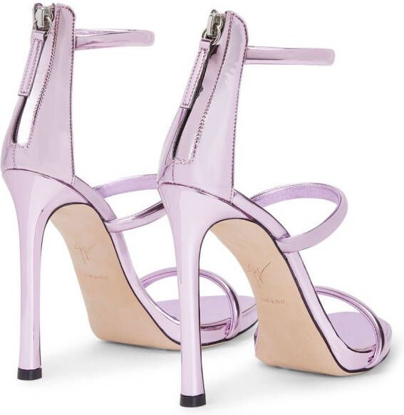 Giuseppe Zanotti Metallic stiletto sandalen Roze