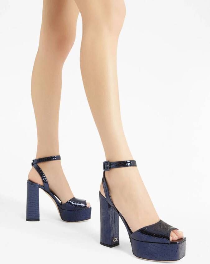 Giuseppe Zanotti New Betty leren sandalen Blauw