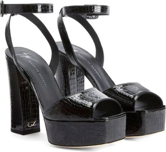 Giuseppe Zanotti New Betty leren sandalen Zwart