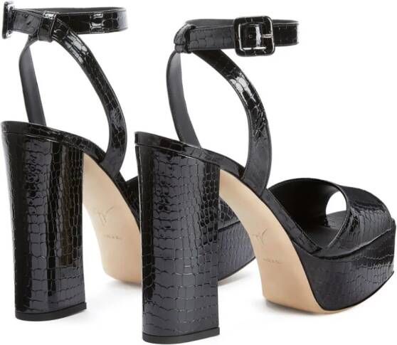 Giuseppe Zanotti New Betty leren sandalen Zwart