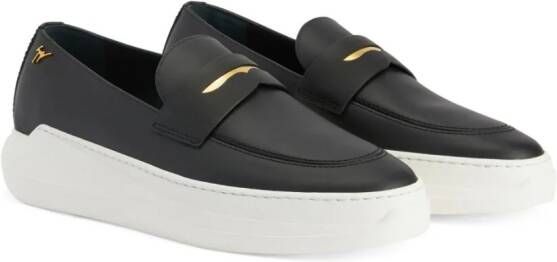 Giuseppe Zanotti New Conley loafers met logoplakkaat Zwart