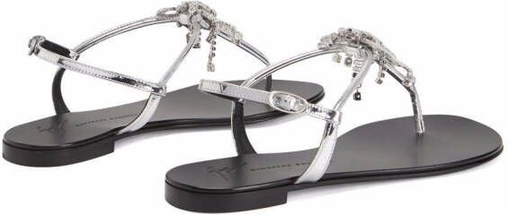 Giuseppe Zanotti Nimes sandalen verfraaid met kristal Zilver