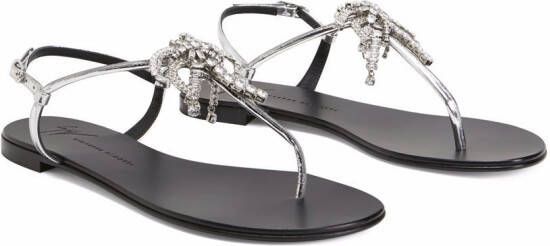 Giuseppe Zanotti Nimes sandalen verfraaid met kristal Zilver