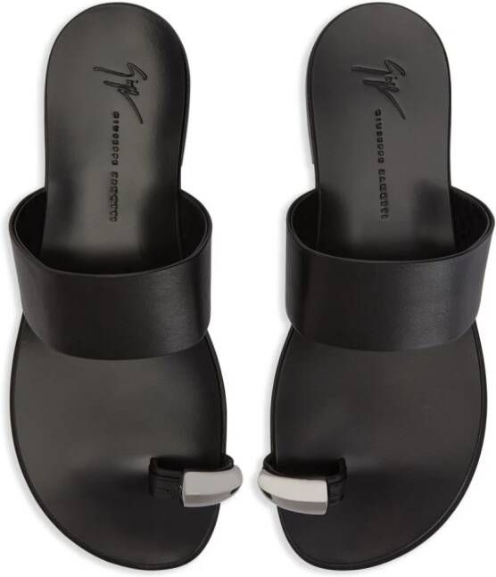 Giuseppe Zanotti Norbert leren slippers Zwart