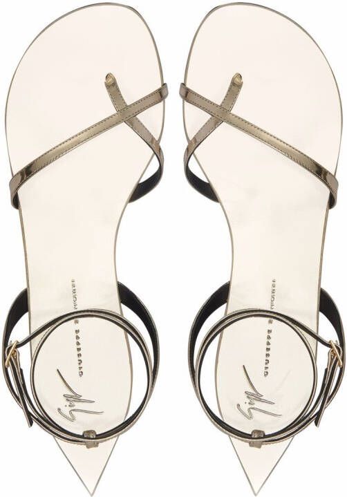 Giuseppe Zanotti Pris leren sandalen Goud