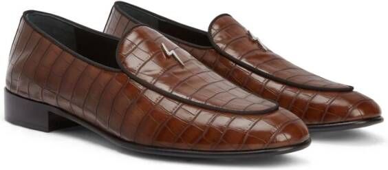 Giuseppe Zanotti Rudolph leren loafers Bruin