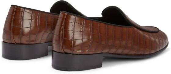 Giuseppe Zanotti Rudolph leren loafers Bruin