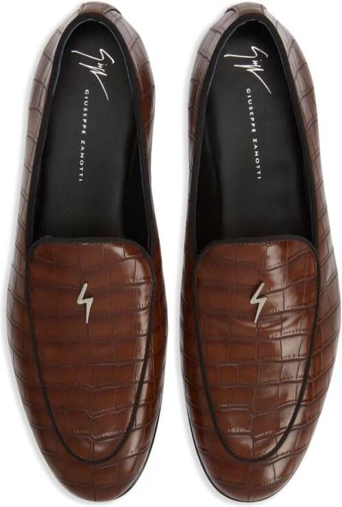 Giuseppe Zanotti Rudolph leren loafers Bruin