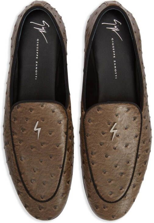 Giuseppe Zanotti Rudolph leren loafers Bruin