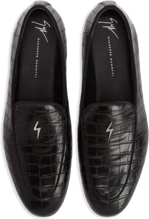 Giuseppe Zanotti Rudolph leren loafers Zwart