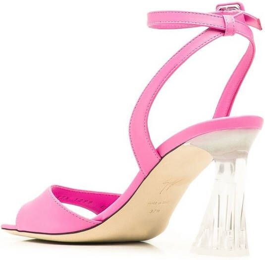 Giuseppe Zanotti Sandalen met doorzichtige hak Roze