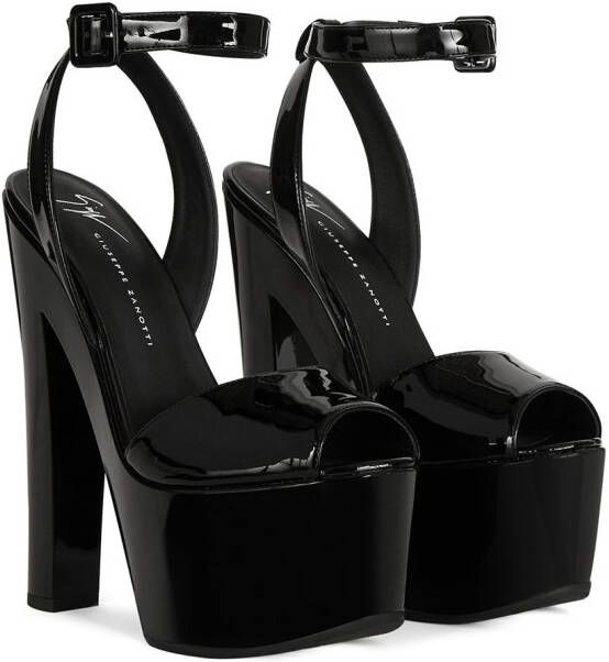 Giuseppe Zanotti Sandalen met plateauzool Zwart