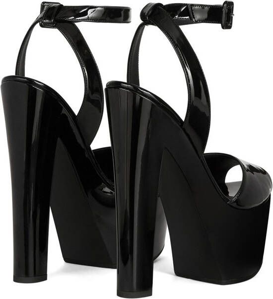 Giuseppe Zanotti Sandalen met plateauzool Zwart