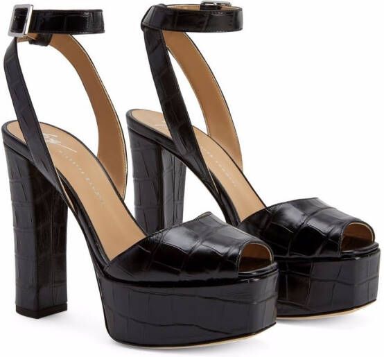 Giuseppe Zanotti Sandalen met plateauzool Zwart