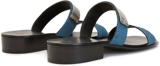 Giuseppe Zanotti Sandalen met slangenleer-effect Blauw