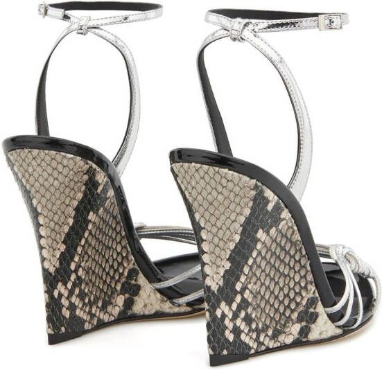 Giuseppe Zanotti Sandalen met slangenleer-effect Zilver