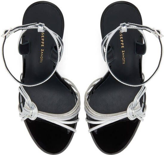 Giuseppe Zanotti Sandalen met slangenleer-effect Zilver