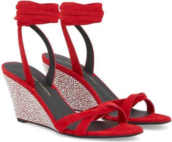 Giuseppe Zanotti Sandalen verfraaid met kristal Rood