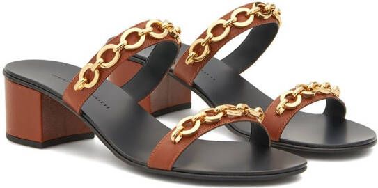 Giuseppe Zanotti Sandrine metallic sandalen Bruin