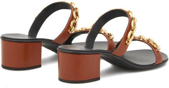 Giuseppe Zanotti Sandrine metallic sandalen Bruin