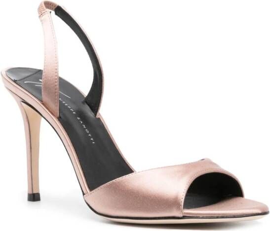 Giuseppe Zanotti Satijnen slingback sandalen Bruin