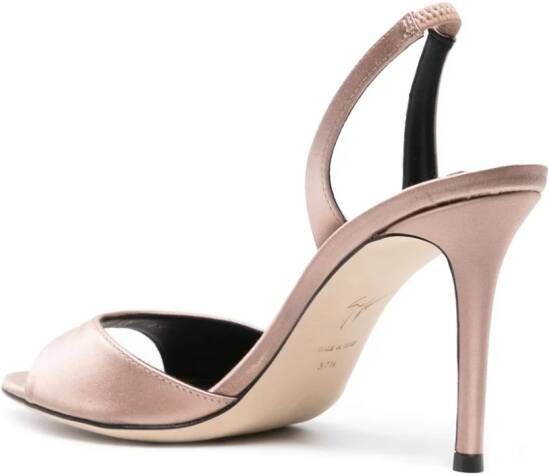 Giuseppe Zanotti Satijnen slingback sandalen Bruin