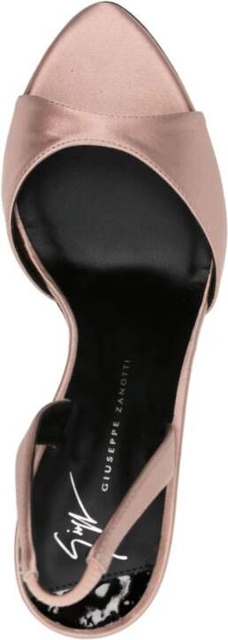 Giuseppe Zanotti Satijnen slingback sandalen Bruin