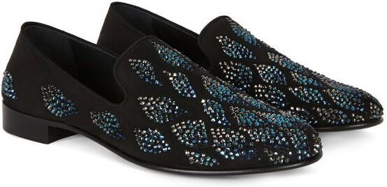 Giuseppe Zanotti Seymour verfraaide loafers Zwart