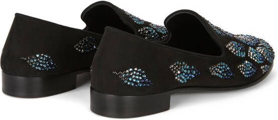 Giuseppe Zanotti Seymour verfraaide loafers Zwart