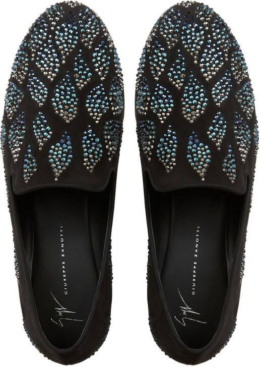 Giuseppe Zanotti Seymour verfraaide loafers Zwart