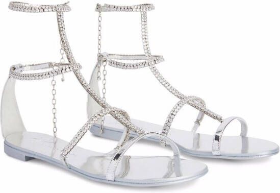 Giuseppe Zanotti Shaula sandalen met open neus Zilver