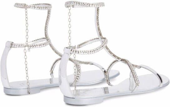 Giuseppe Zanotti Shaula sandalen met open neus Zilver