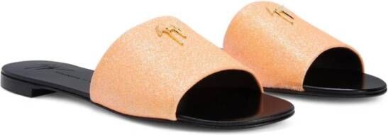 Giuseppe Zanotti Shirley slippers met glitter Oranje