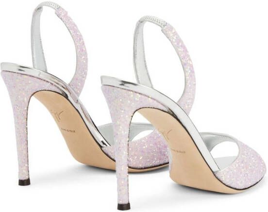 Giuseppe Zanotti Slingback sandalen met glitter Roze